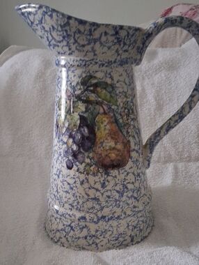 Blue Speckle Fruit Pitcher Decorative Vase